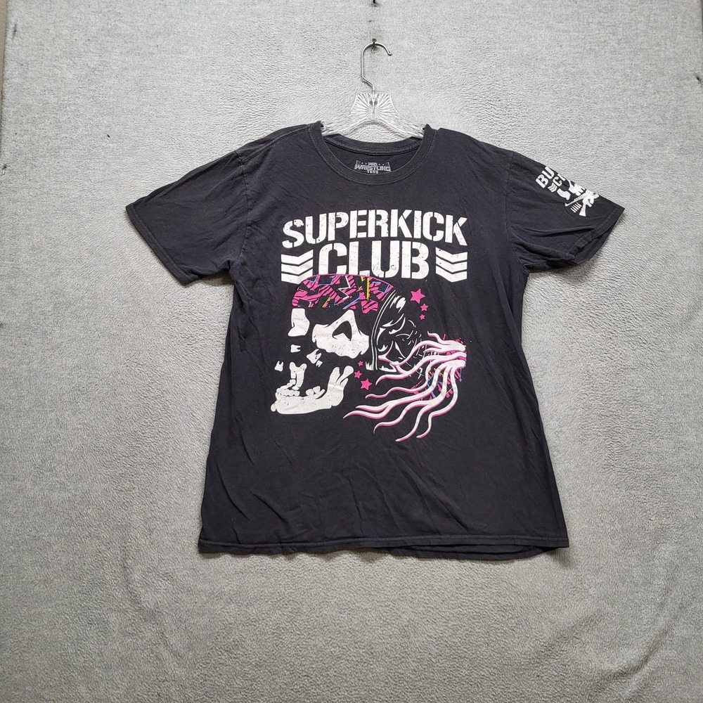 Young Bucks Men Shirt L Black Graphic Print Superkick Club Bullet Club NJPW